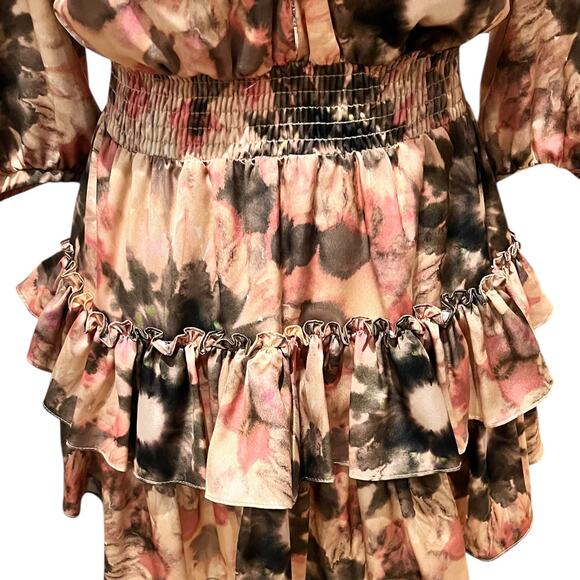 Womens Size XS MISA Los Angeles Lilah Dress Pink Green Spring - Picture 7 of 9